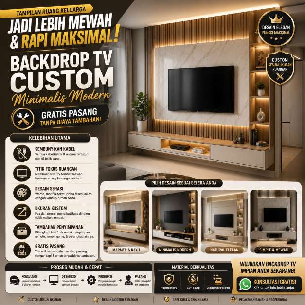 Backdrop TV Custom Depok