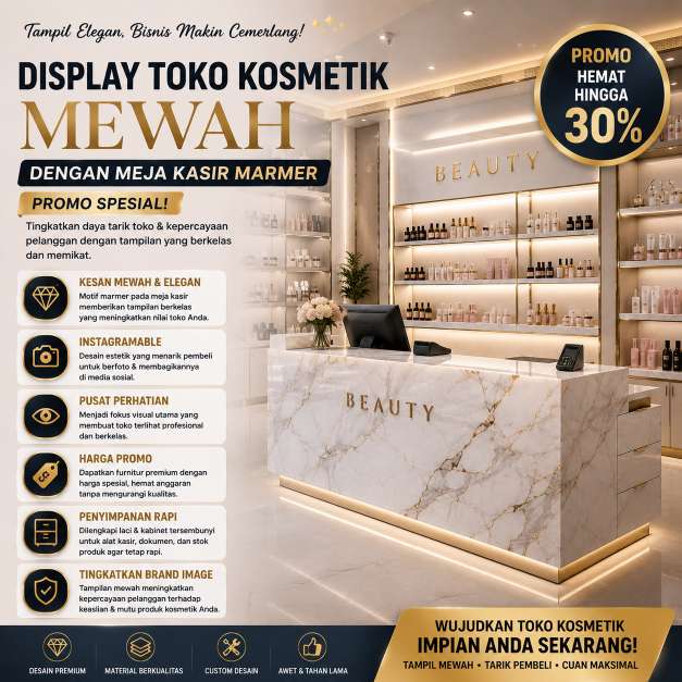 Display Toko Kosmetik Mewah
