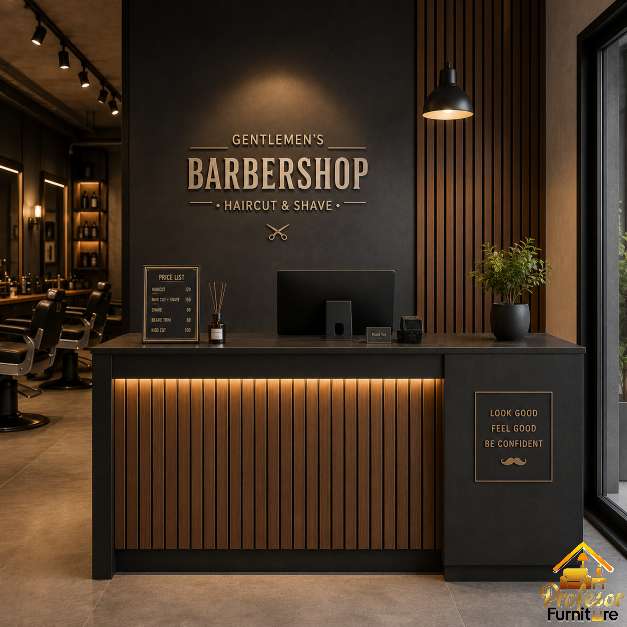 Meja Kasir Barbershop Minimalis