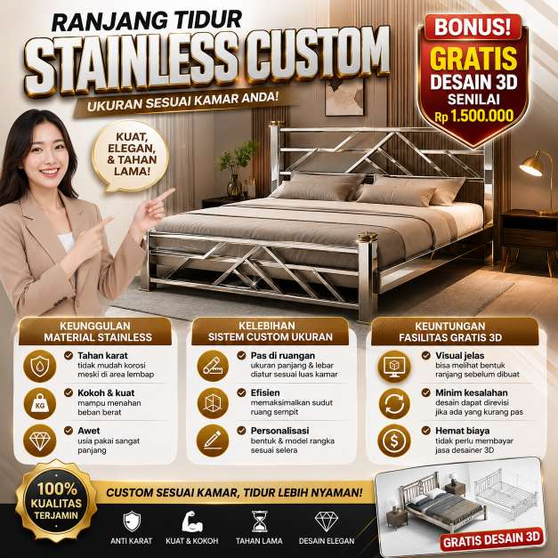 Ranjang Tidur Stainless Depok