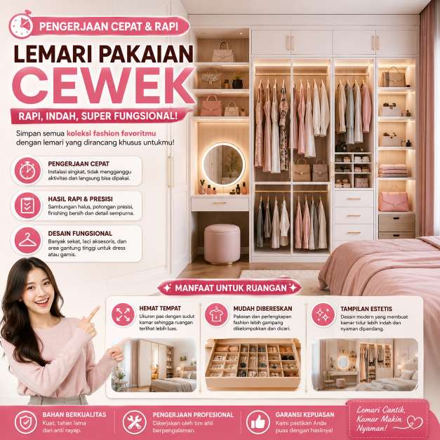 Lemari Pakaian Cewek Depok
