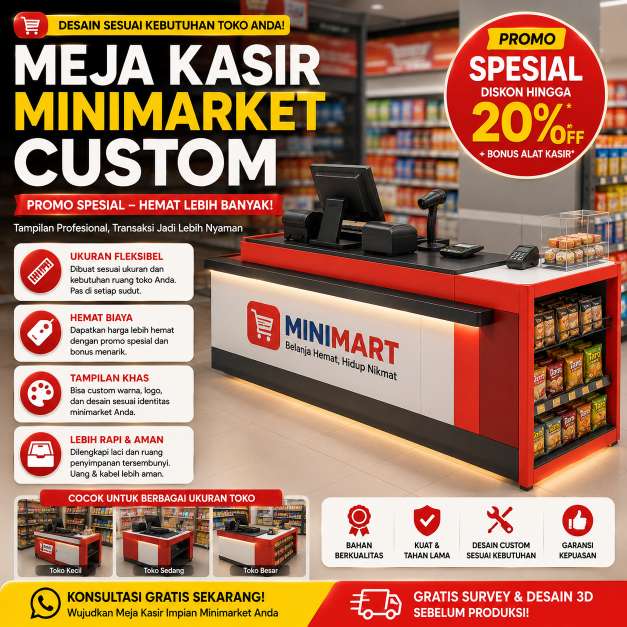 Meja Kasir Minimarket Tangerang