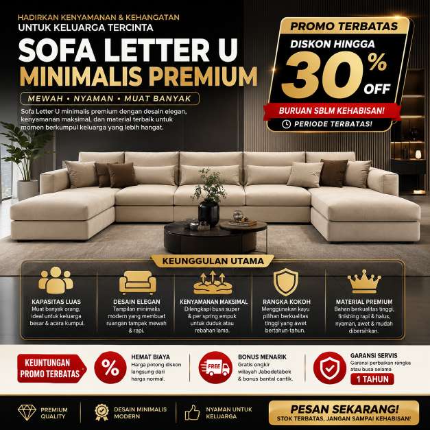 Sofa Letter U Minimalis